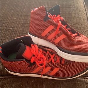 Red Adidas Cloud foam shoes